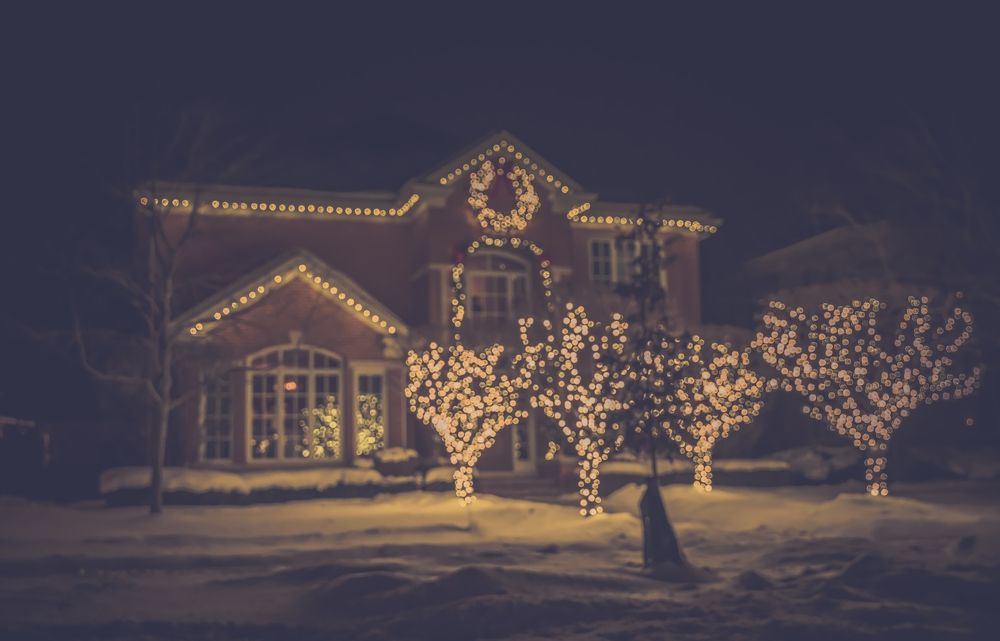 Professional installer fitting permanent Christmas lights